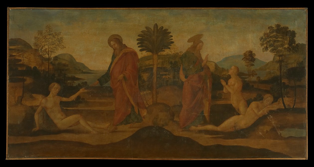 Stvoření Adama a Evy od Master of Apollo and Daphne