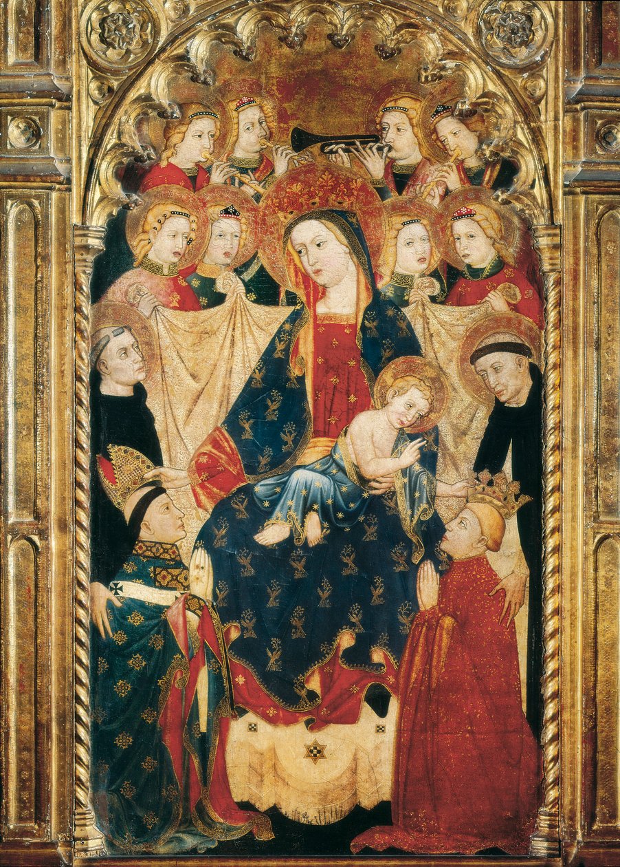 Oltářní obraz Panny Marie arcibiskupa Don Sancho Rojas (14-15. století) Detail. od Master of Archbishop Don Sancho Rojas