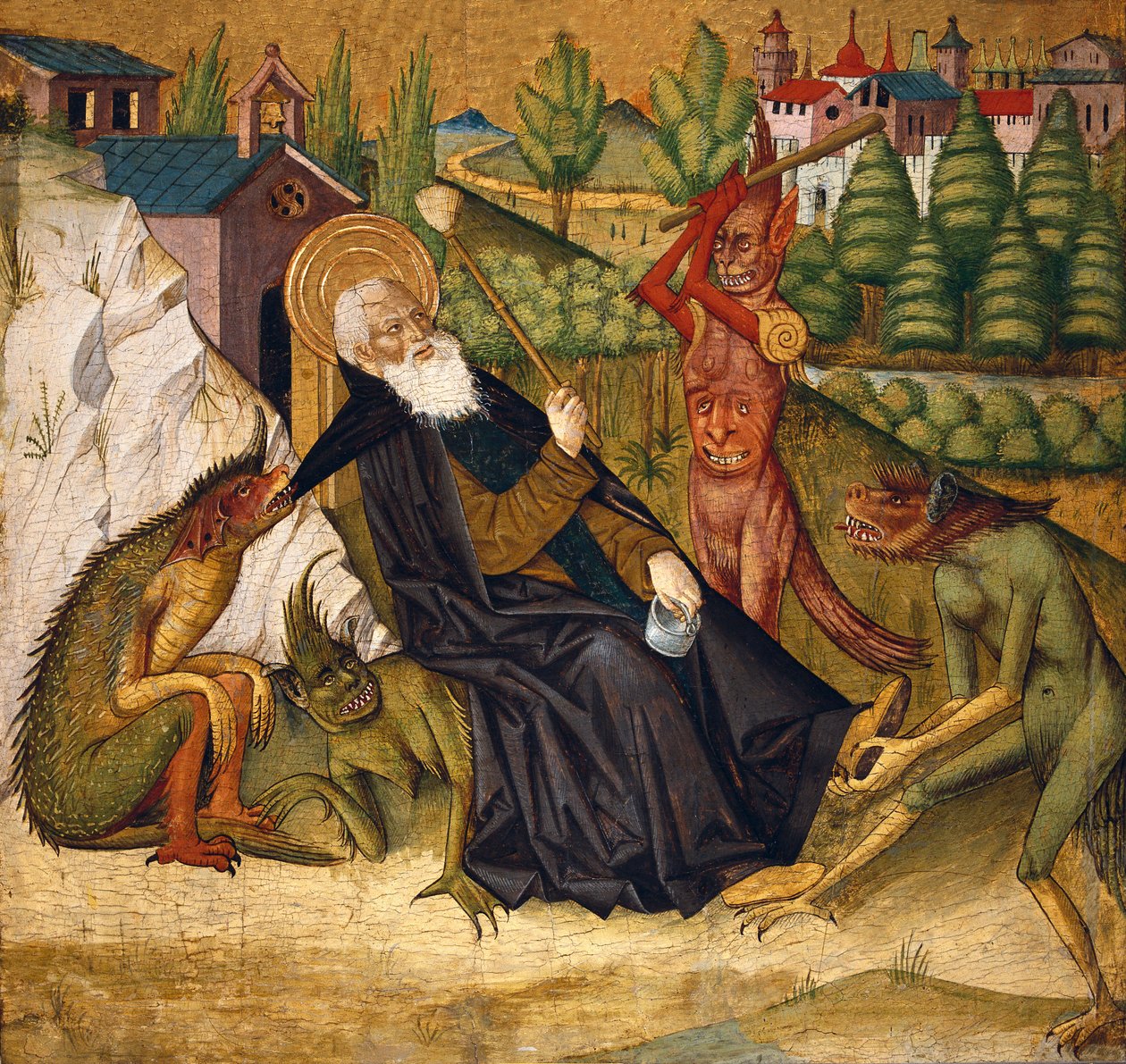 Pokušení svatého Antonína v poušti od Master of Bonnat