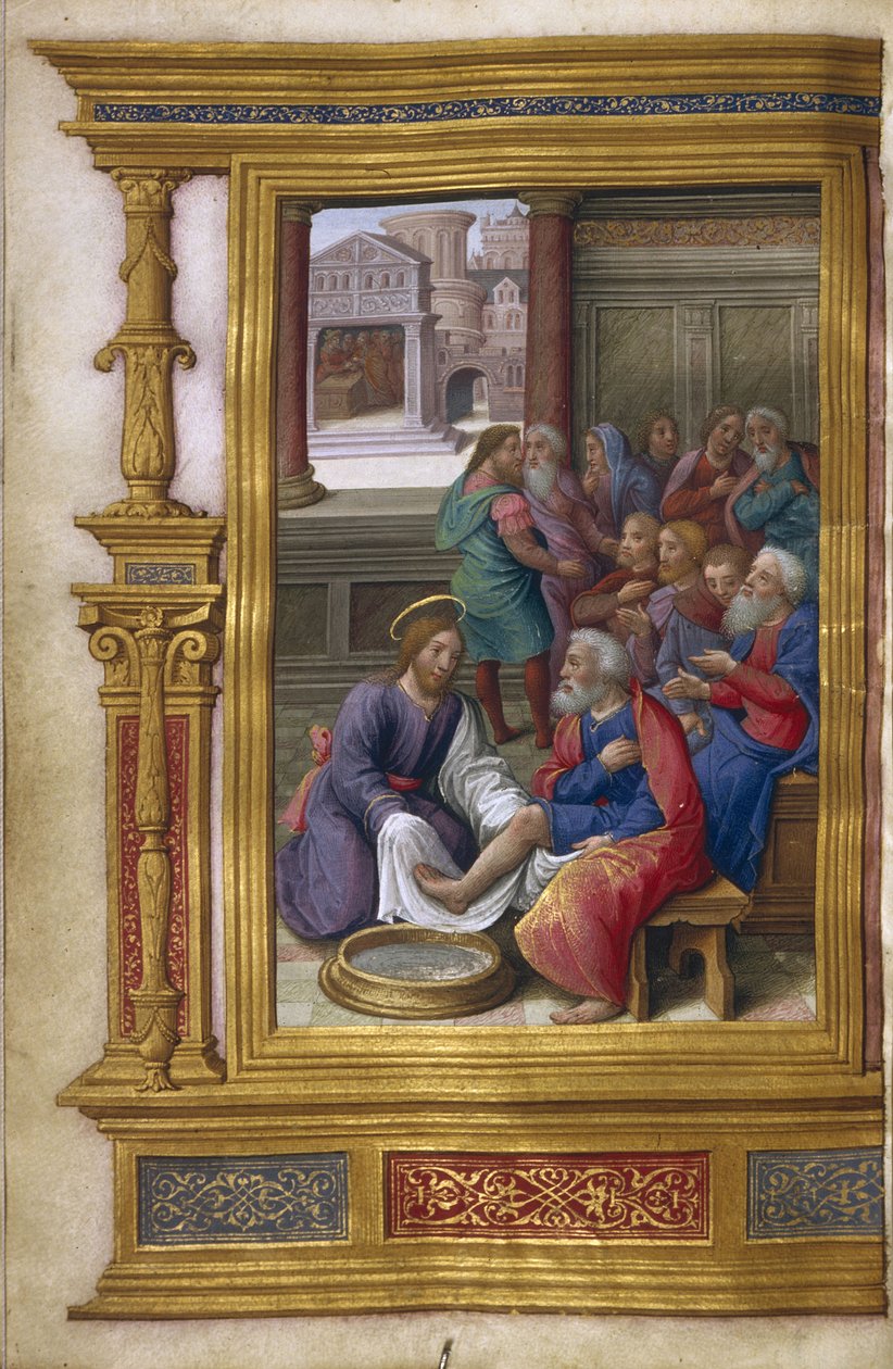 Kristus umývá nohy apoštolům, 1500-1550 od Master of Claude de France