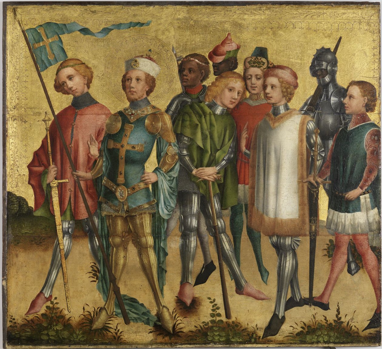 Saint Gereon z Kolína nad Rýnem s vojáky, cca 1460 od Master of Cologne