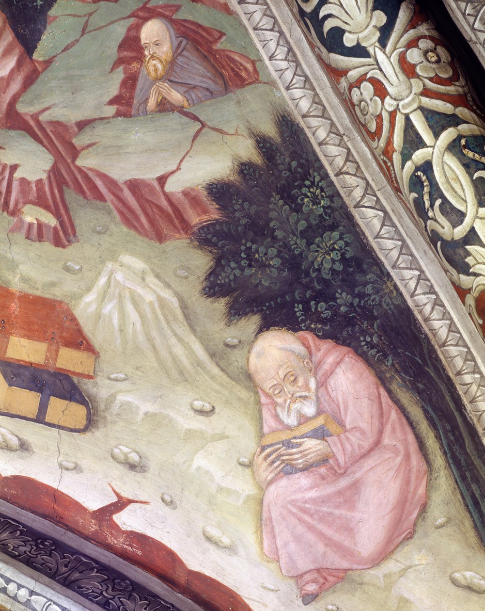 Italia, Piemonten alue, Alessandrian maakunta, fresko kappelissa Santa Maria Assuntan basilikassa od Master of Crea