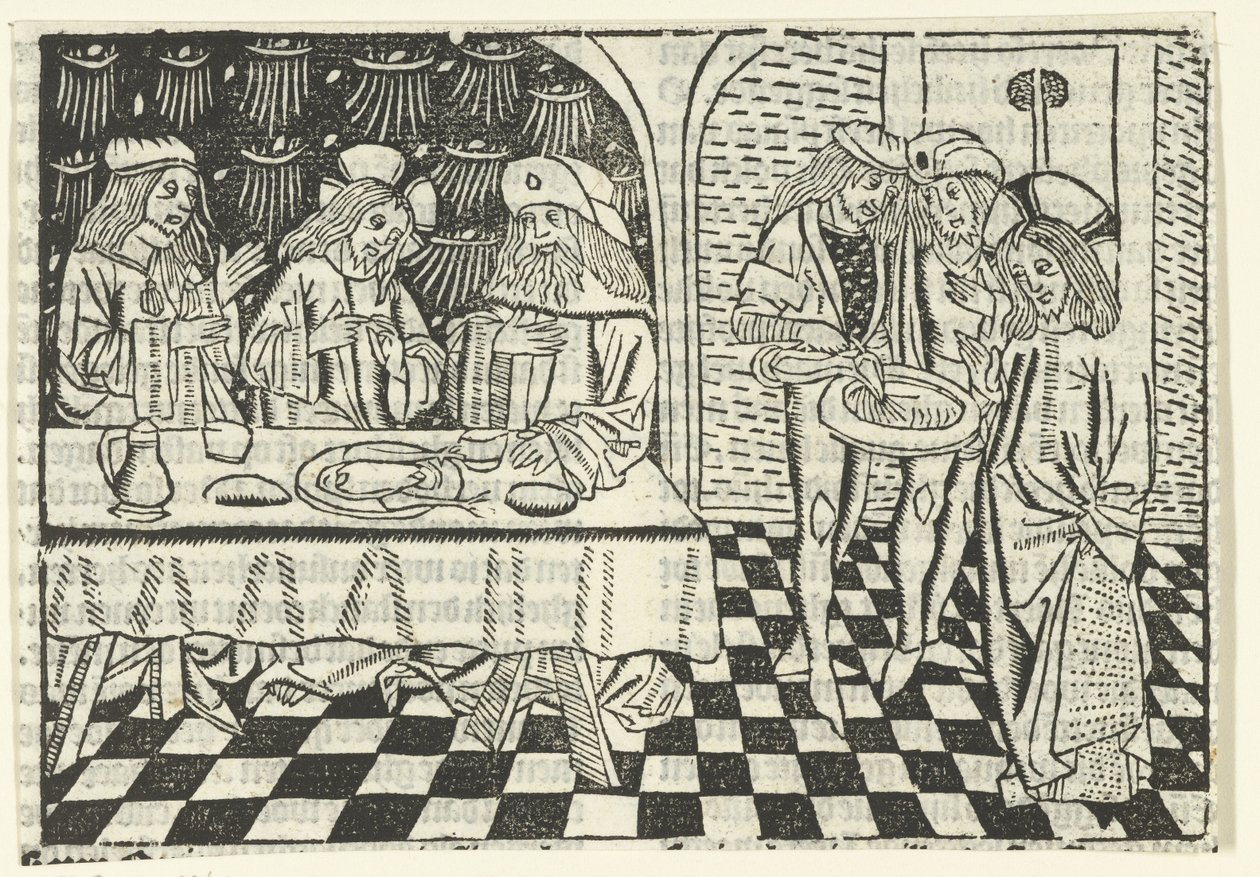 Jídlo s farizeji od Master of Delft (attributed to)