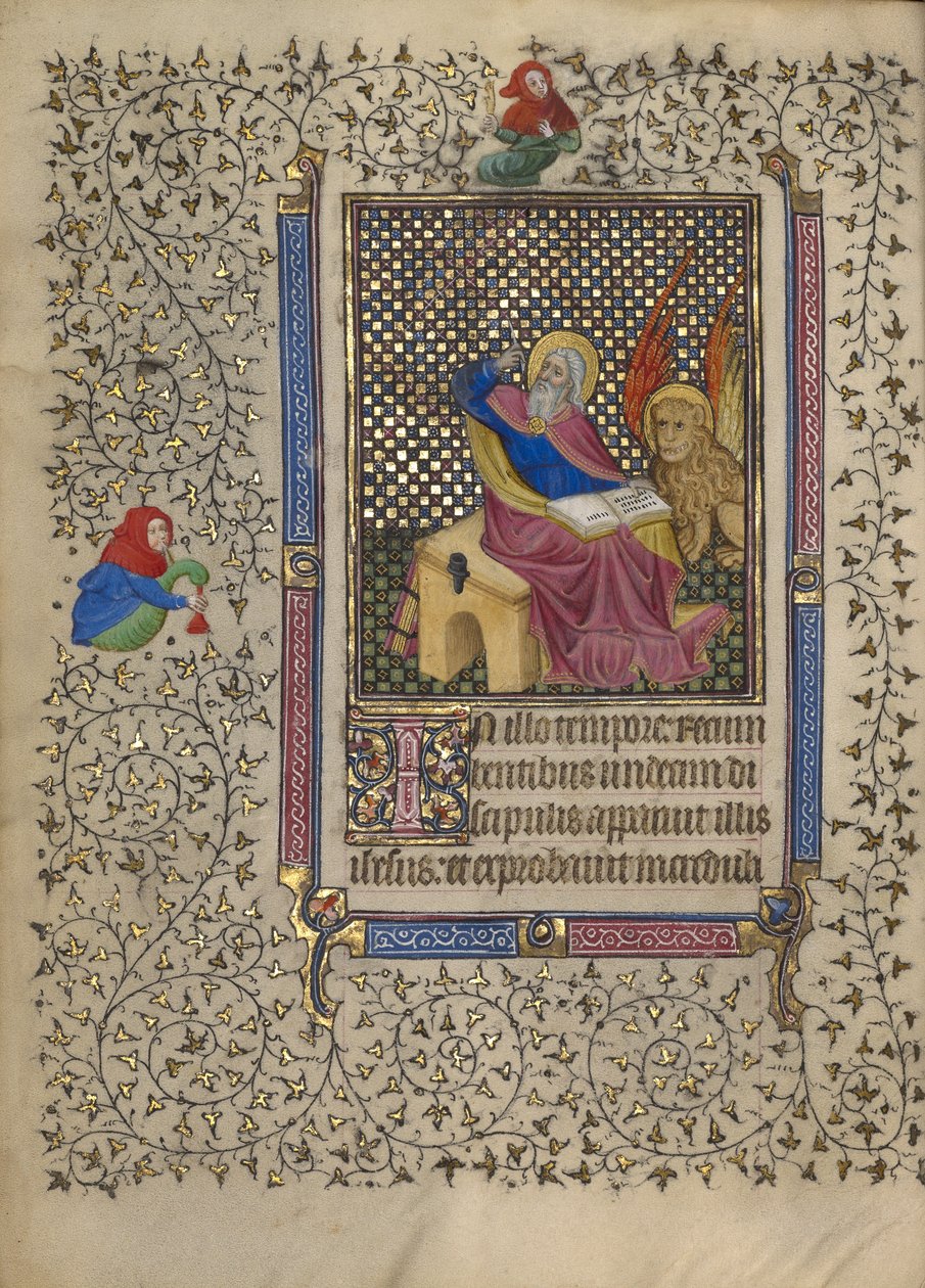 Svatý Marek, asi 1410 ( temperové barvy, plátkové zlato, zlatá barva a tuš) od Master of Egerton