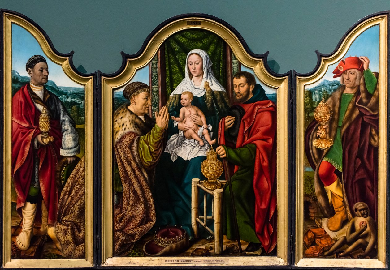 Klanění mudrců, kolem roku 1510 (tempera a olej na dřevě (dub)) od Master of Frankfurt