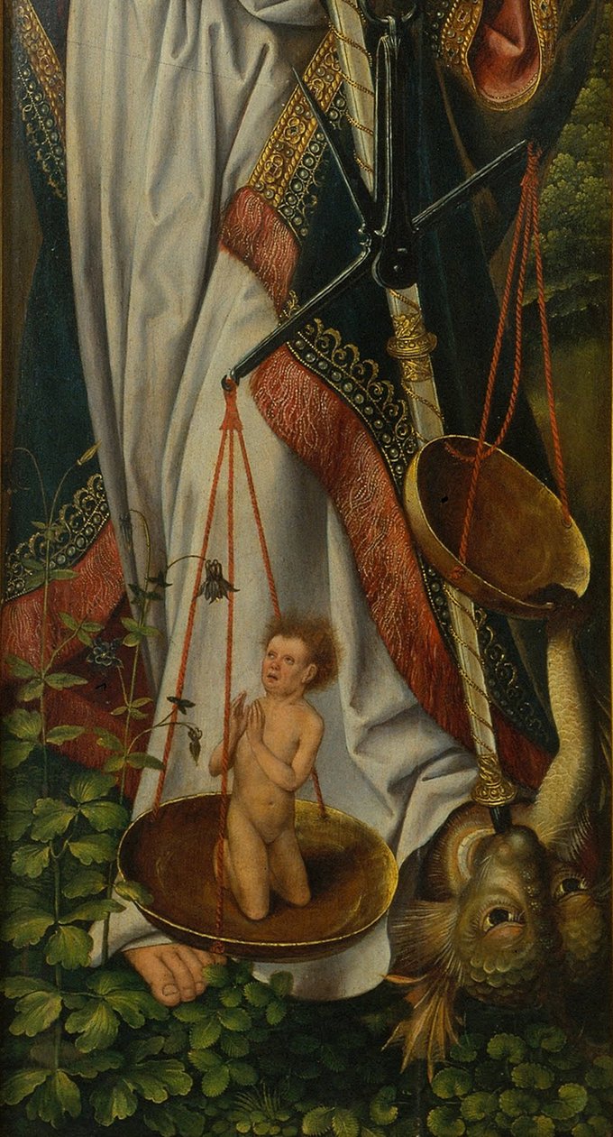 Detail Triptychu Křtu Krista od Master of Frankfurt