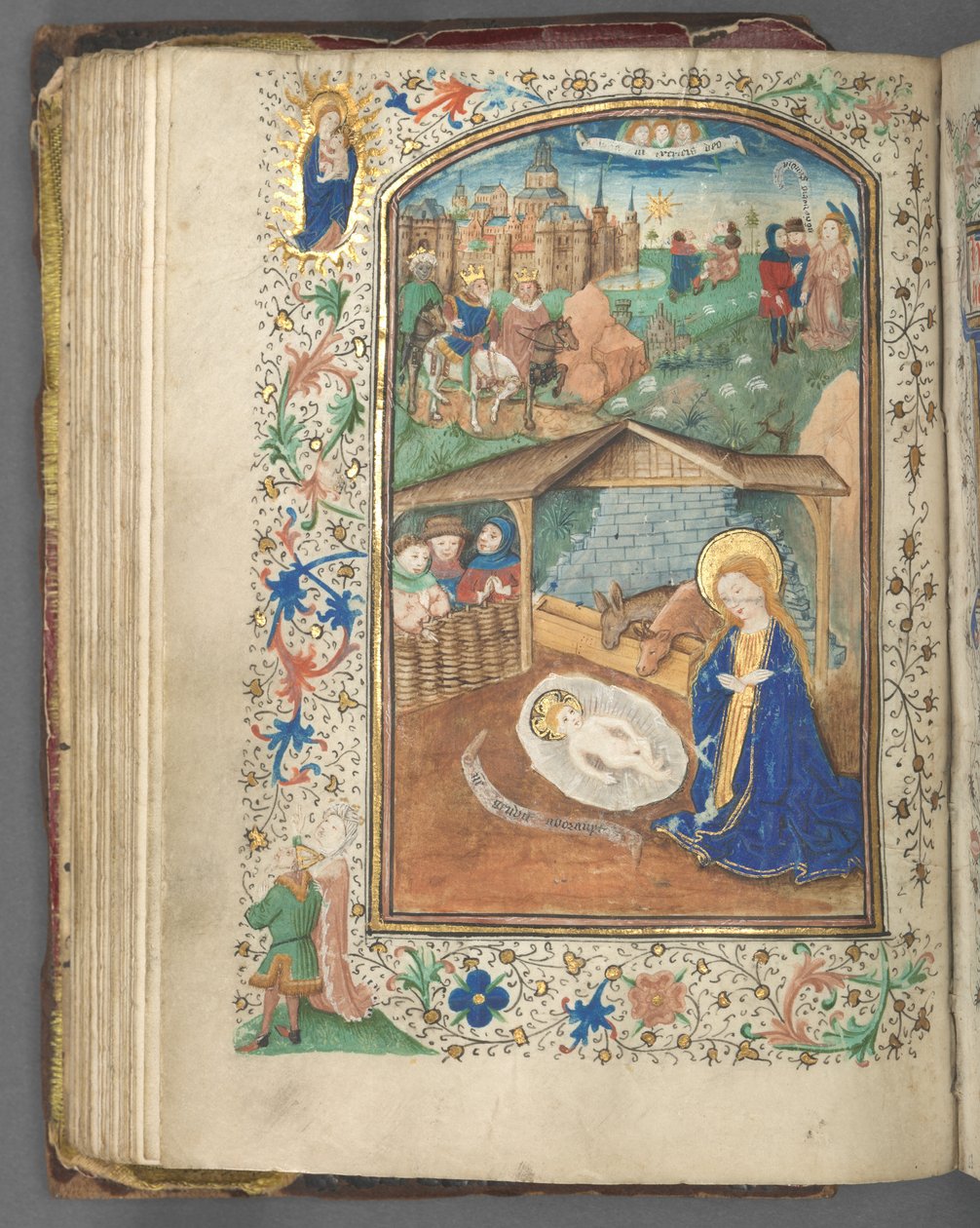 Kniha hodin Použití Utrechtu: fol. 62v, Narození Páně, c. 1460-1465. od Master of Gijsbrecht van Brederode