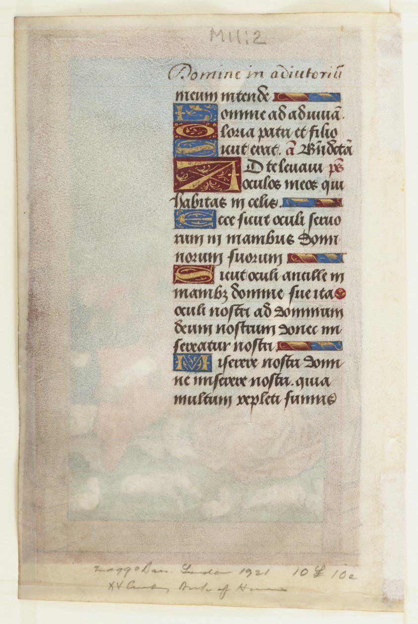 Zvěstování pastýřům, z knihy hodin, asi 1485 od Master of Guillaume Lambert
