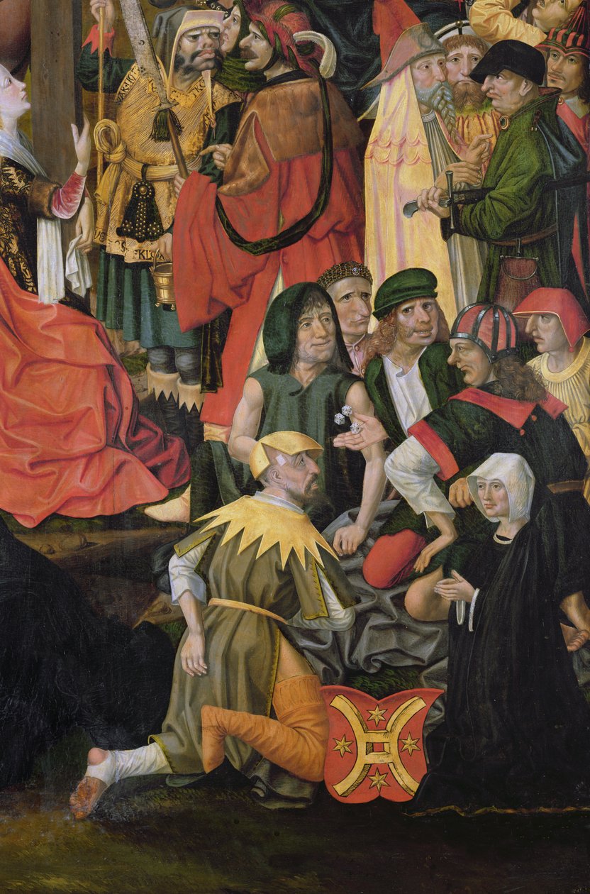 Vojáci losují Kristovy šaty, detail z Ukřižování, kolem roku 1500 (viz 148971 a 150815) od Master of Hamburg