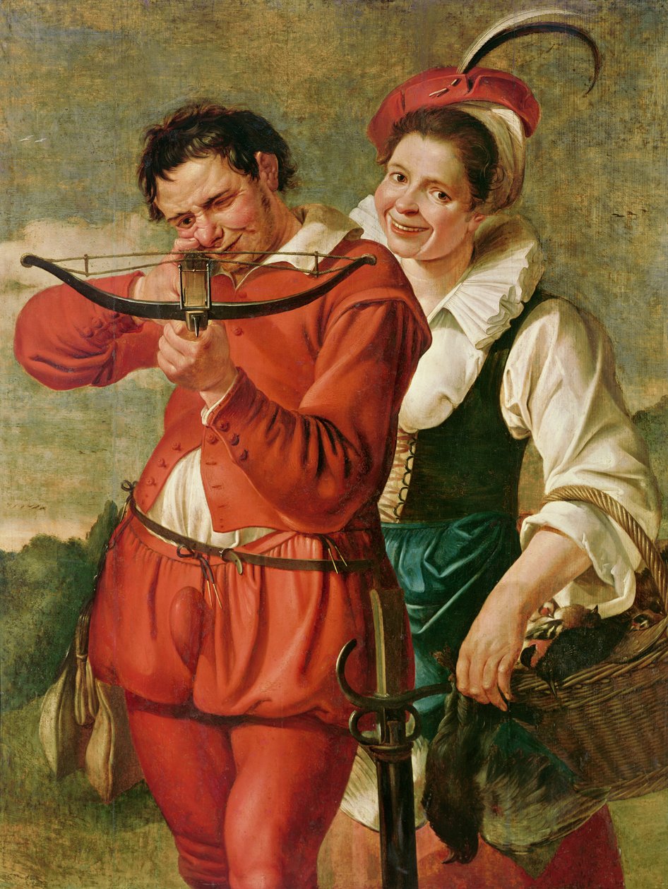 Žena a kušista, kolem roku 1610 od Master of Harlem