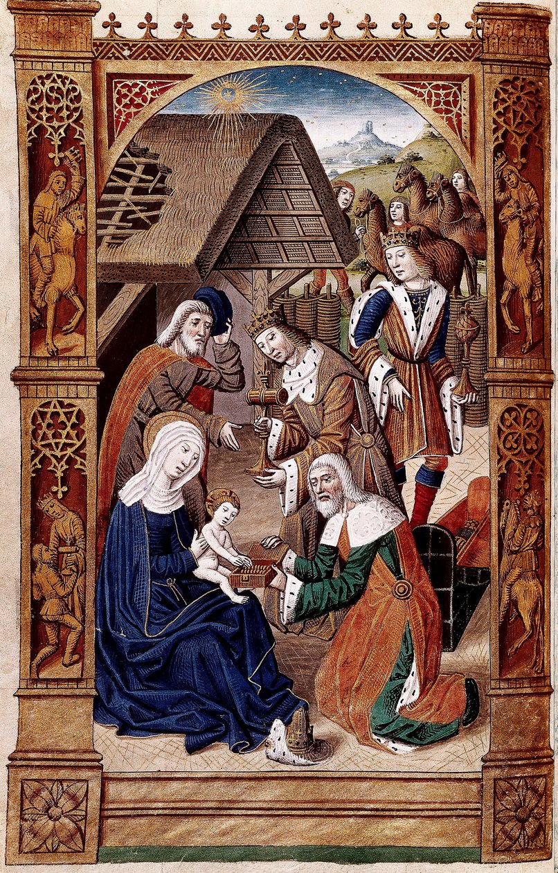 Klanění tří králů (miniatura) od Master of Jacques de Besançon