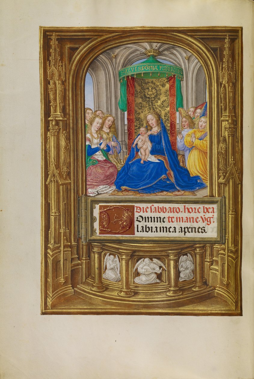 Panna s dítětem na trůně od Master of James IV of Scotland