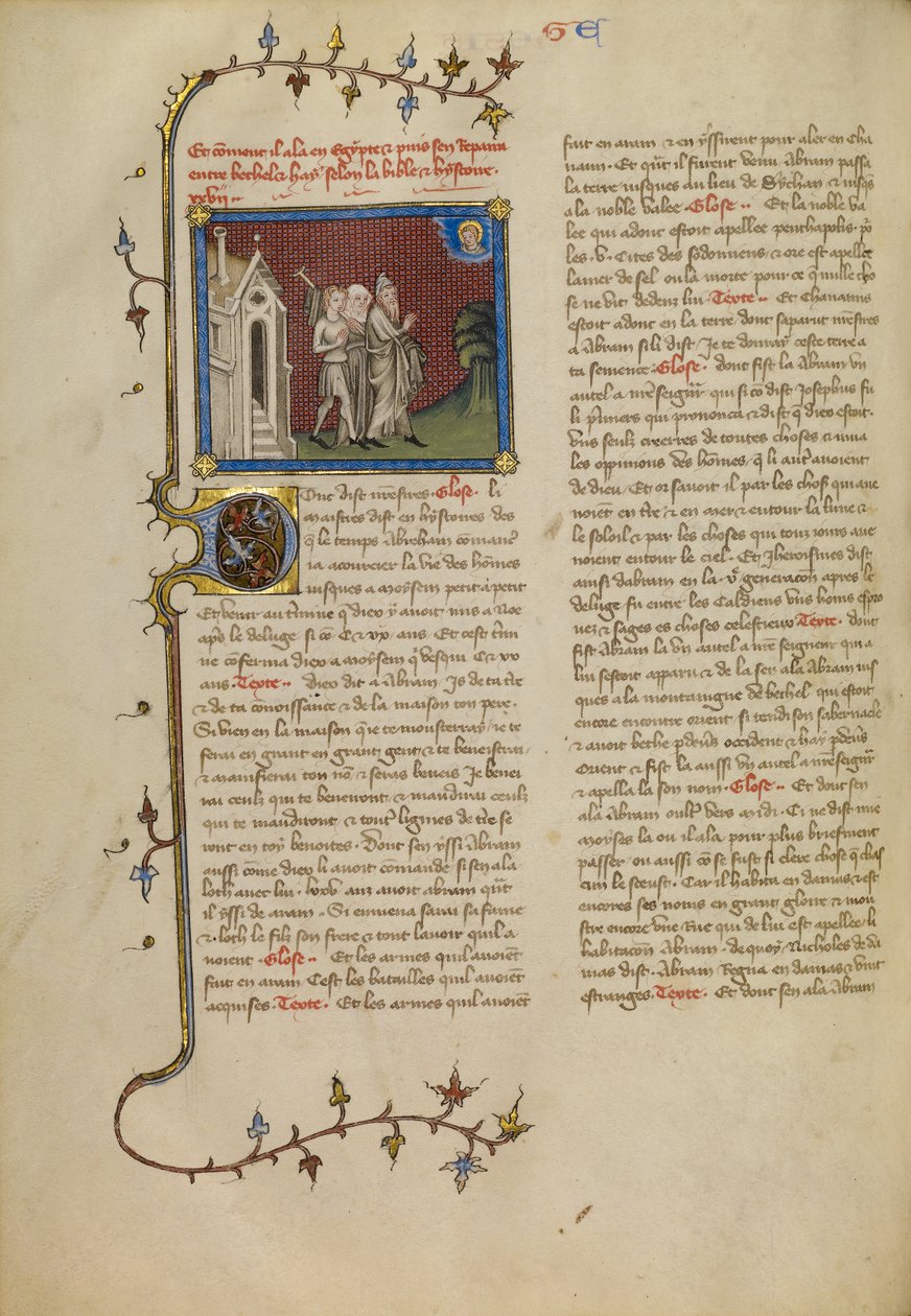 Abraham, Sára a Lot od Master of Jean de Mandeville