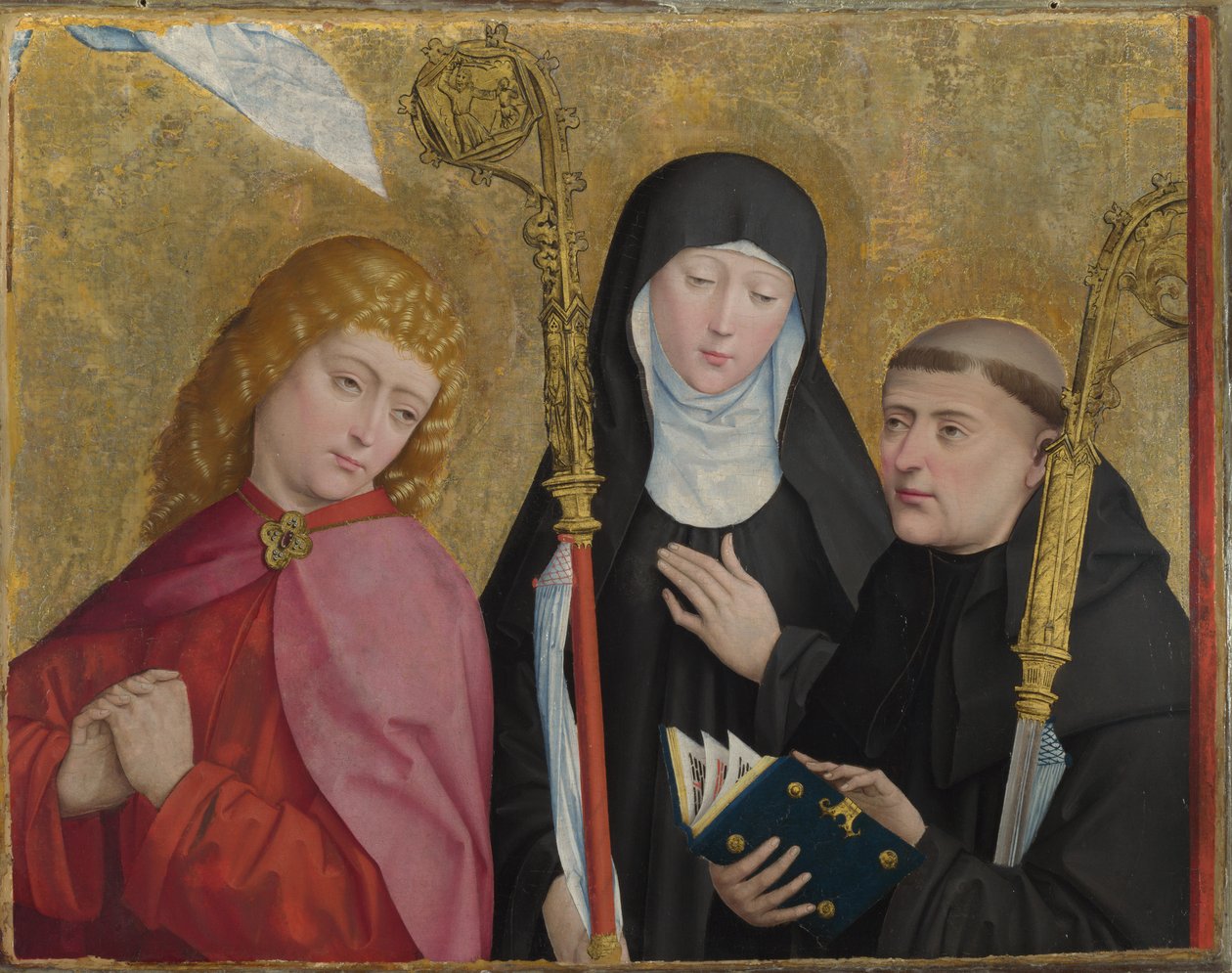 Svatí Jan Evangelista, Scholastica a Benedict The Liesborn Altarpiece, ca. 1470-1480 od Master of Liesborn