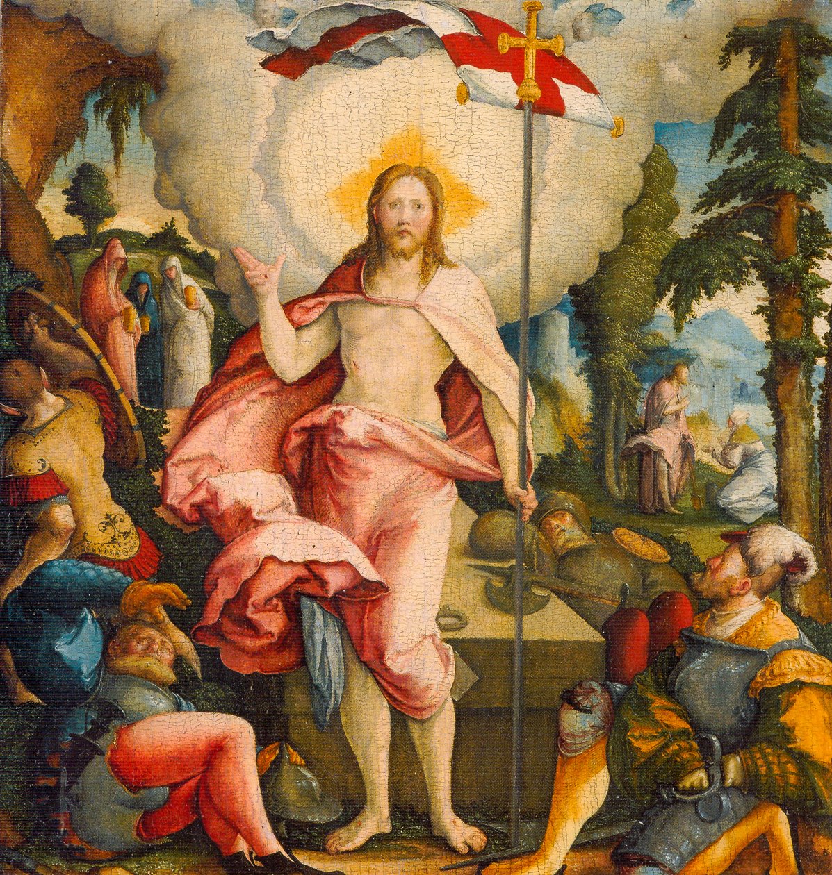 Německy: Die Auferstehung Christi und Noli me tangere Vzkříšení Krista a Noli me tangere od Master of Messkirch