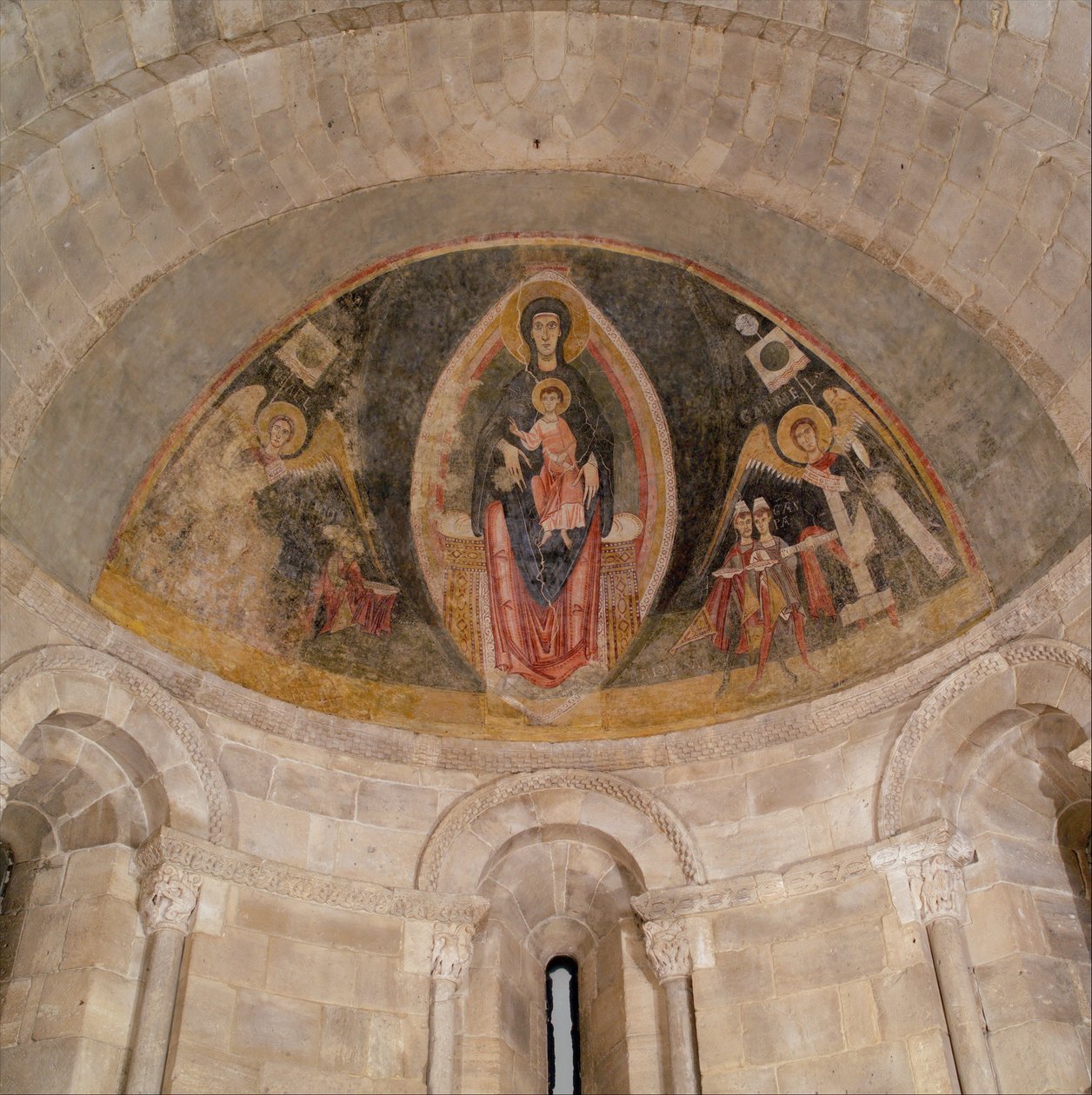 Panna a dítě ve majestátu a klanění tří králů, ca. 1100. od Master of Pedret