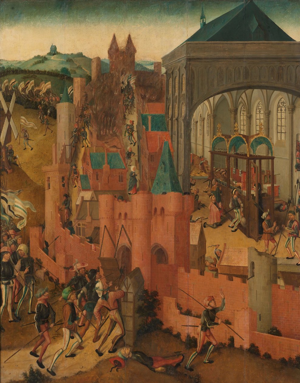 Obležení Rhenenu Dobytí Rhenenu Janem II z Cleves v roce 1499 od Master of Rhenen