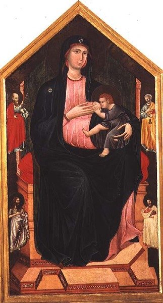 Madonna a dítě se svatými (tempera na panelu) od Master of San Gaggio