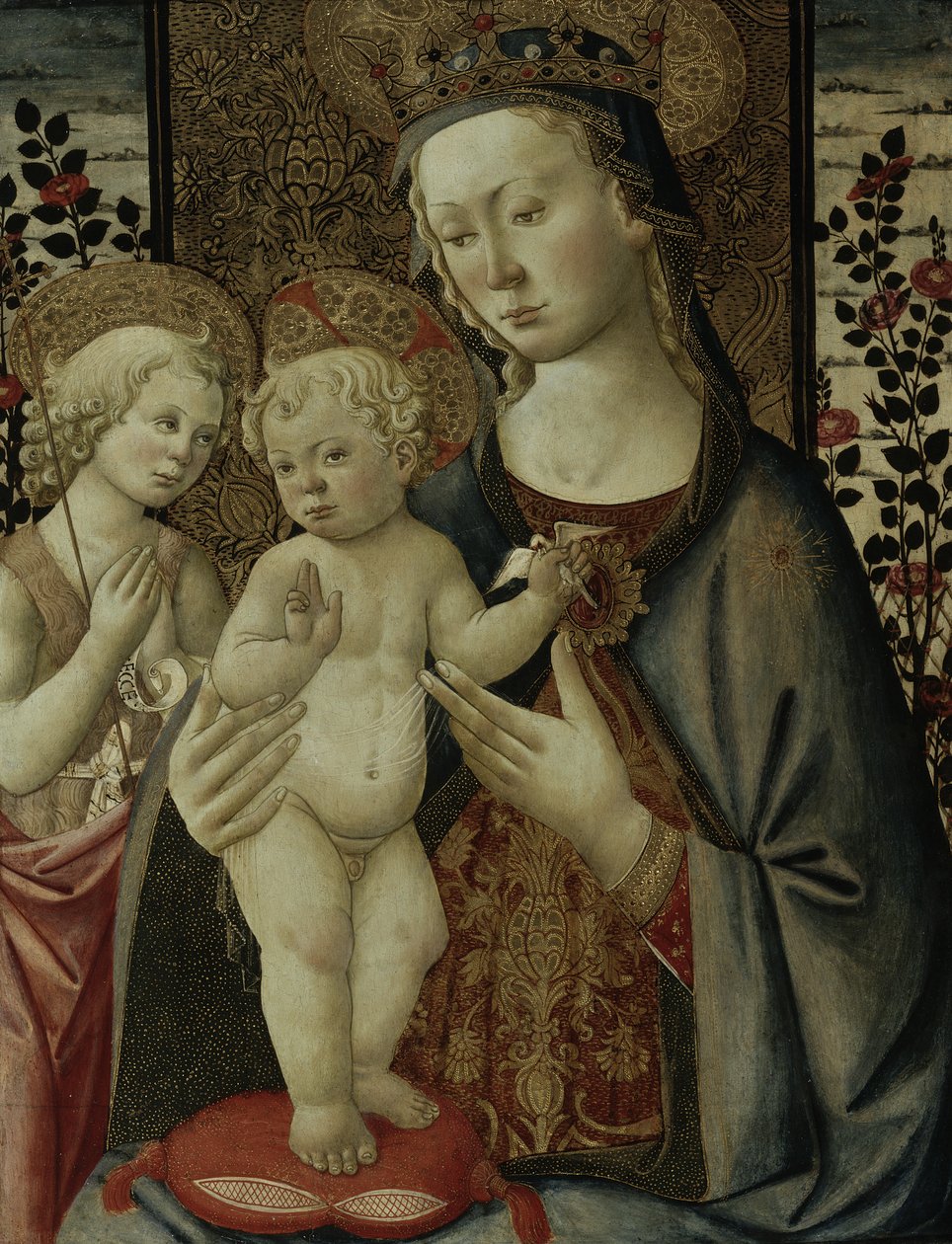 Panna a dítě s dítětem svatého Jana, kolem roku 1460 od Master of San Miniato