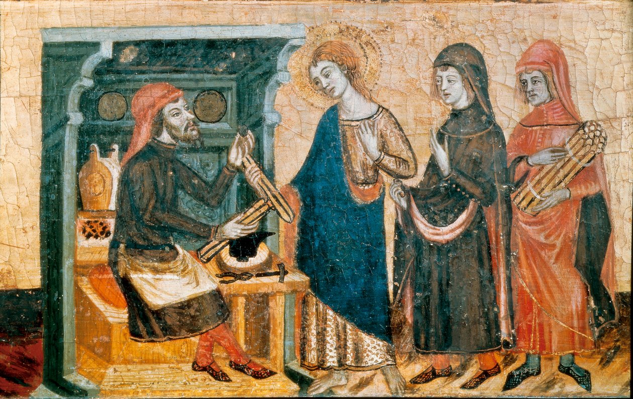Oltářní obraz svatých Jana, mistra ze Santa Coloma de Queralt, c. 1356 (tempera a plátkové zlato na dřevě) od Master of Santa Coloma de Queralt