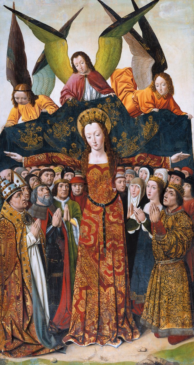 Panna milosrdenství, obraz Mistra Santa Maria del Campo od Master of Santa Maria del Campo