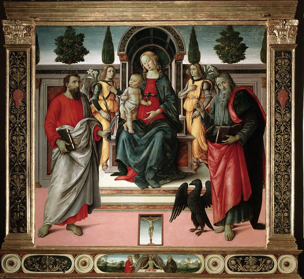 Panna s dítětem se svatým Janem a svatým Bartolomějem Obraz od mistra Santo Spirito (15. století) Florencie, kostel Santo Spirito, Itálie od Master of Santo Spirito