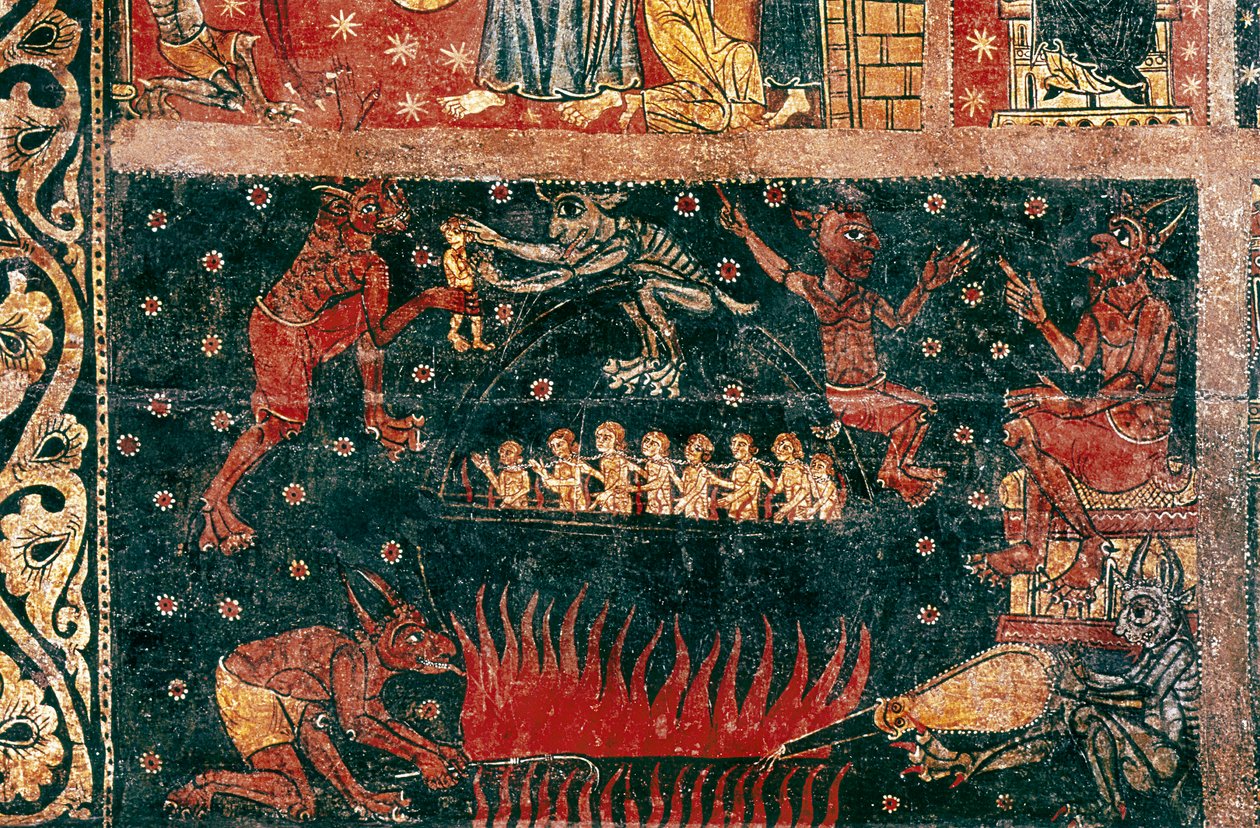 Znamení svatého Michala. Detail pekla. Obraz Mistra Sorigueroly (polovina 13. století). Tempera na dřevě. Národní muzeum umění Katalánska, Barcelona. od Master of Soriguerola