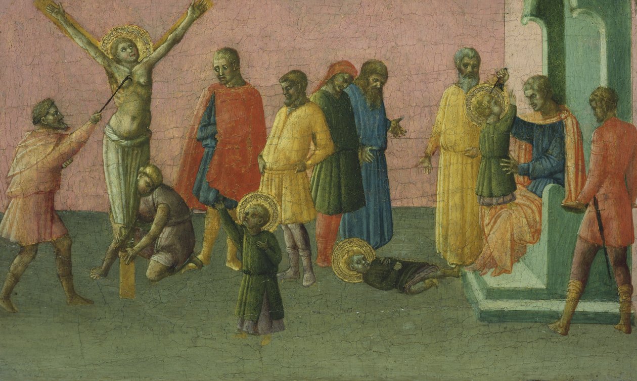 Umučení svatých, 1400-50 (tempera a plátkové zlato na panelu) od Master of St. Julitta and St. Quiricus Master of St. Julitta and St. Quiricus
