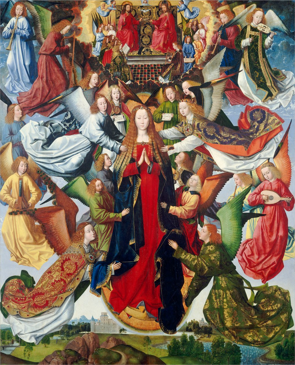 Marie, královna nebes, asi 1485- 1500 od Master of The Legend of St. Lucy