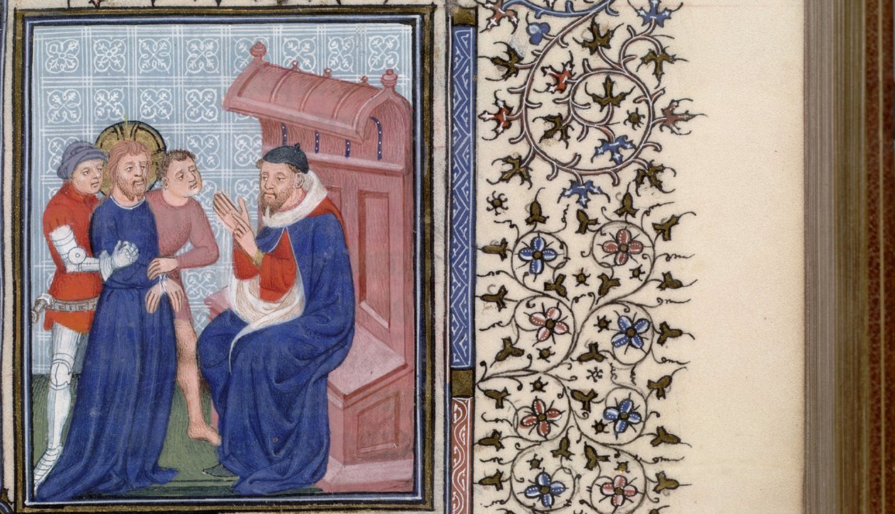Kristus před Pilátem Kniha hodin, 1400s od Master of Troyes