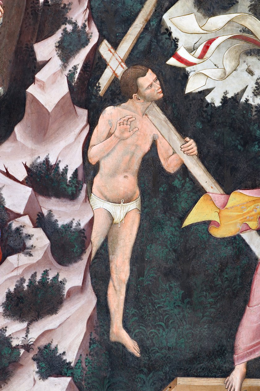 "Vzkříšení" a "Sestup do limba", Detail "Sestupu do limba": Dobrý zloděj, c.1420 (freska) od Master of Vignola