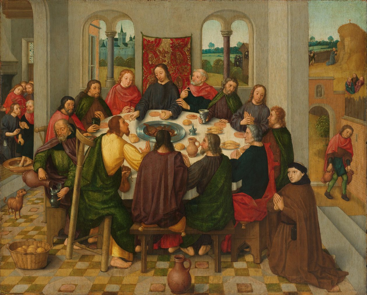 Poslední večeře, c. 1485-1500 (olej na panelu) od Master of the Amsterdam Death of the Virgin