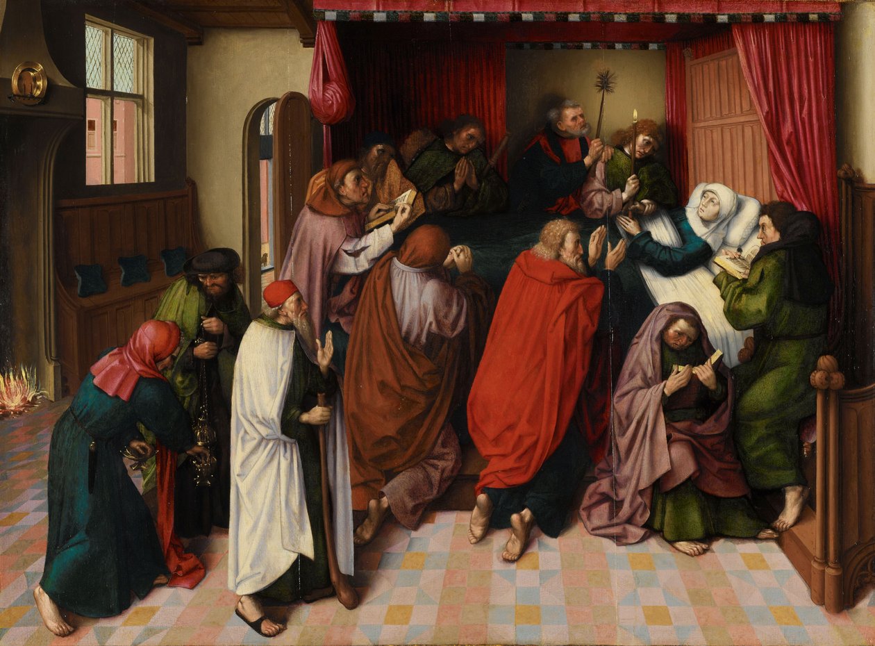 Smrt Panny, c. 1500 (olej na panelu) od Master of the Amsterdam Death of the Virgin