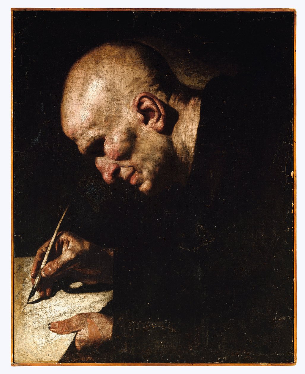 Mnich písař od Master of the Annunciation to the Shepherds