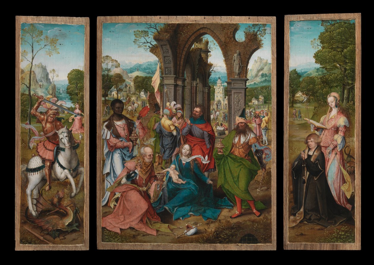 Klanění tří králů, cca 1519 (olej na panelu) od Master of the Antwerp Adoration
