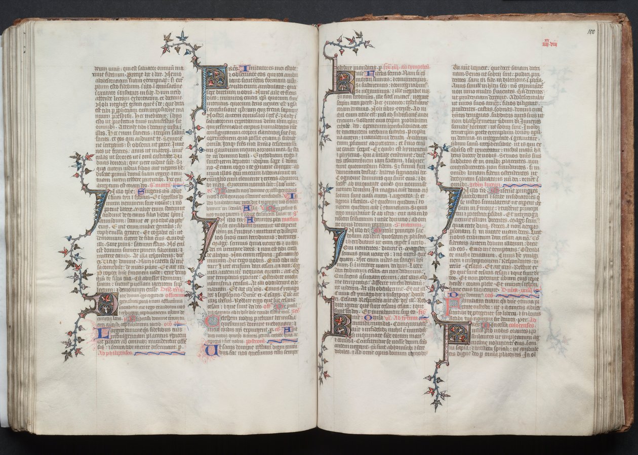 Gothajský misál: Fol. 100r, Text, c. 1375. od Master of the Boqueteaux