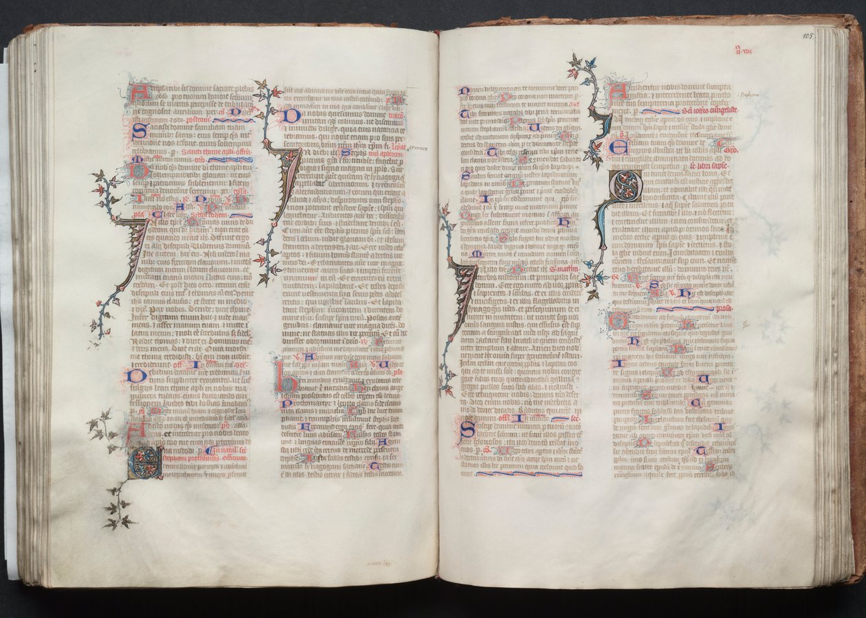 Gothajský misál: Fol. 105v, text, c. 1375. od Master of the Boqueteaux