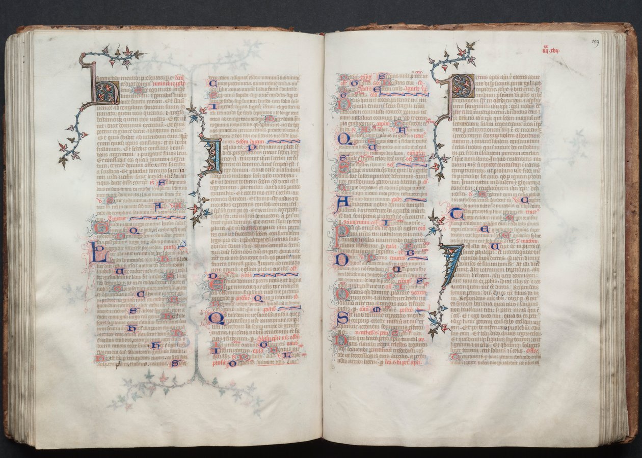 Gothajský misál: Fol. 108v, Text, c. 1375. od Master of the Boqueteaux