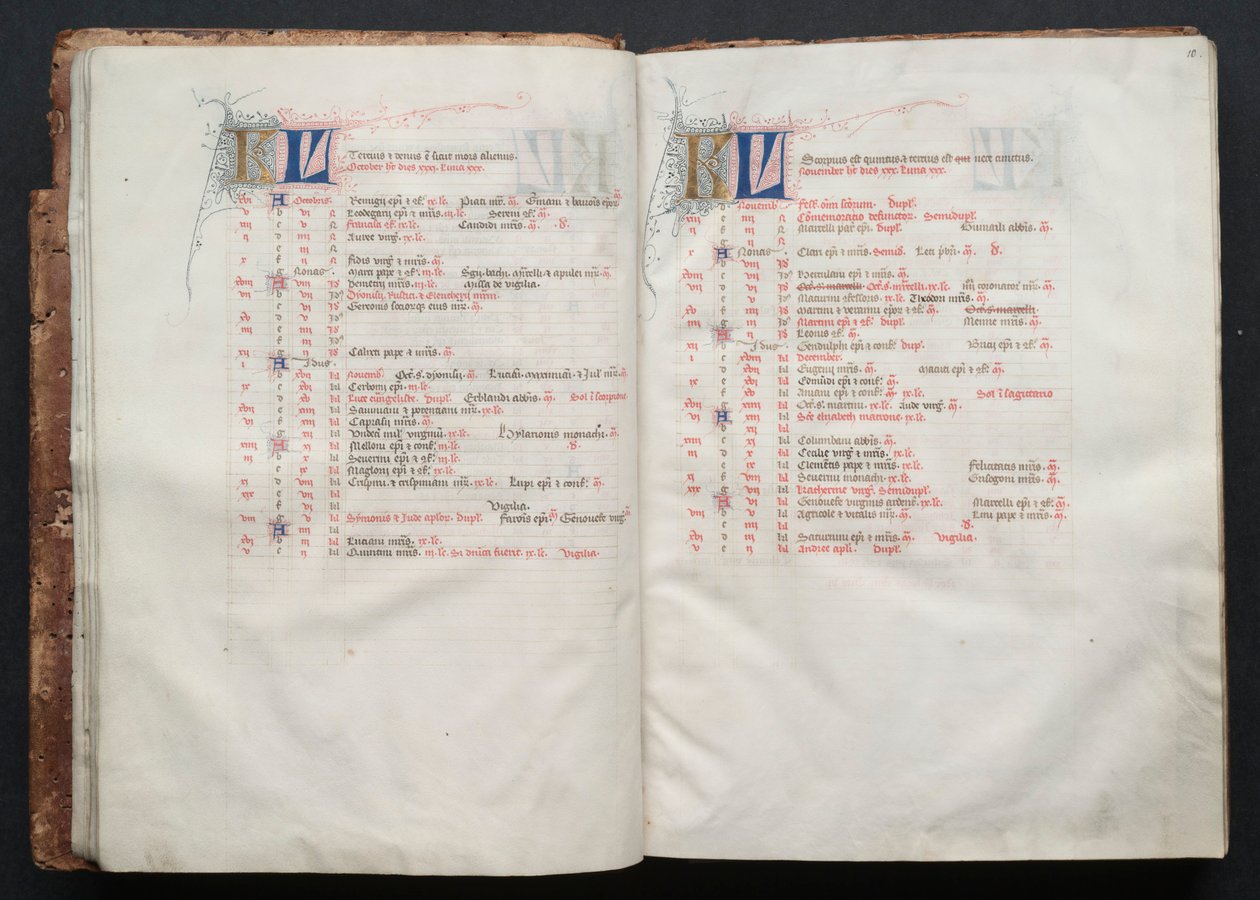 Gothajský misál:  Fol. 10r, Text od Master of the Boqueteaux