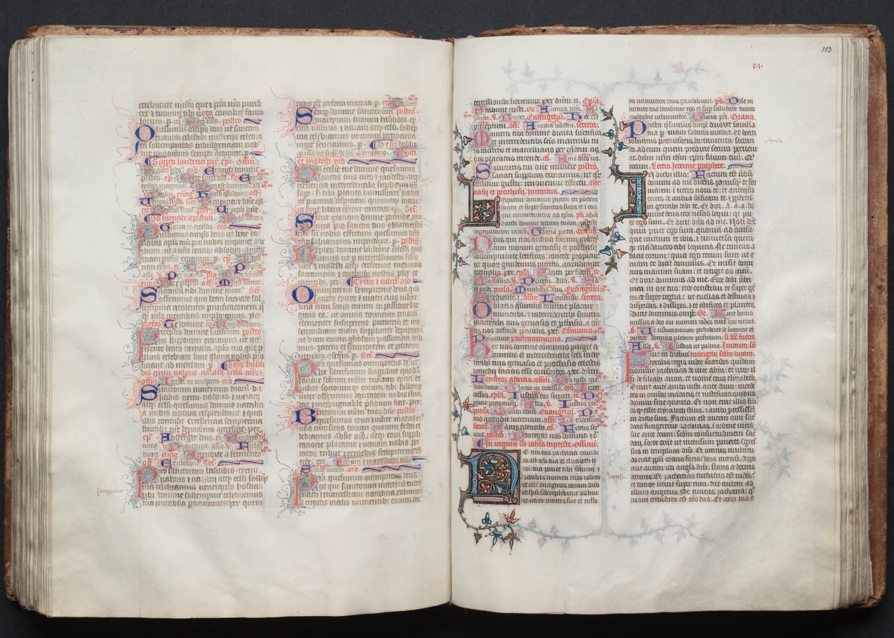 Gothajský misál: Fol. 112v, text, c. 1375. od Master of the Boqueteaux