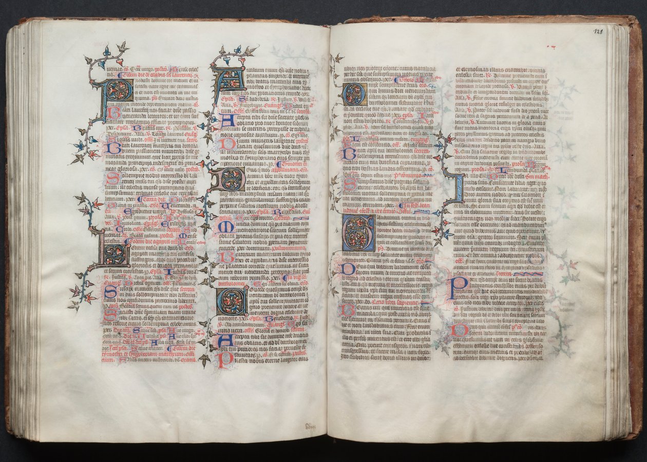 Gothajský misál: Fol. 121r, Text, c. 1375. od Master of the Boqueteaux