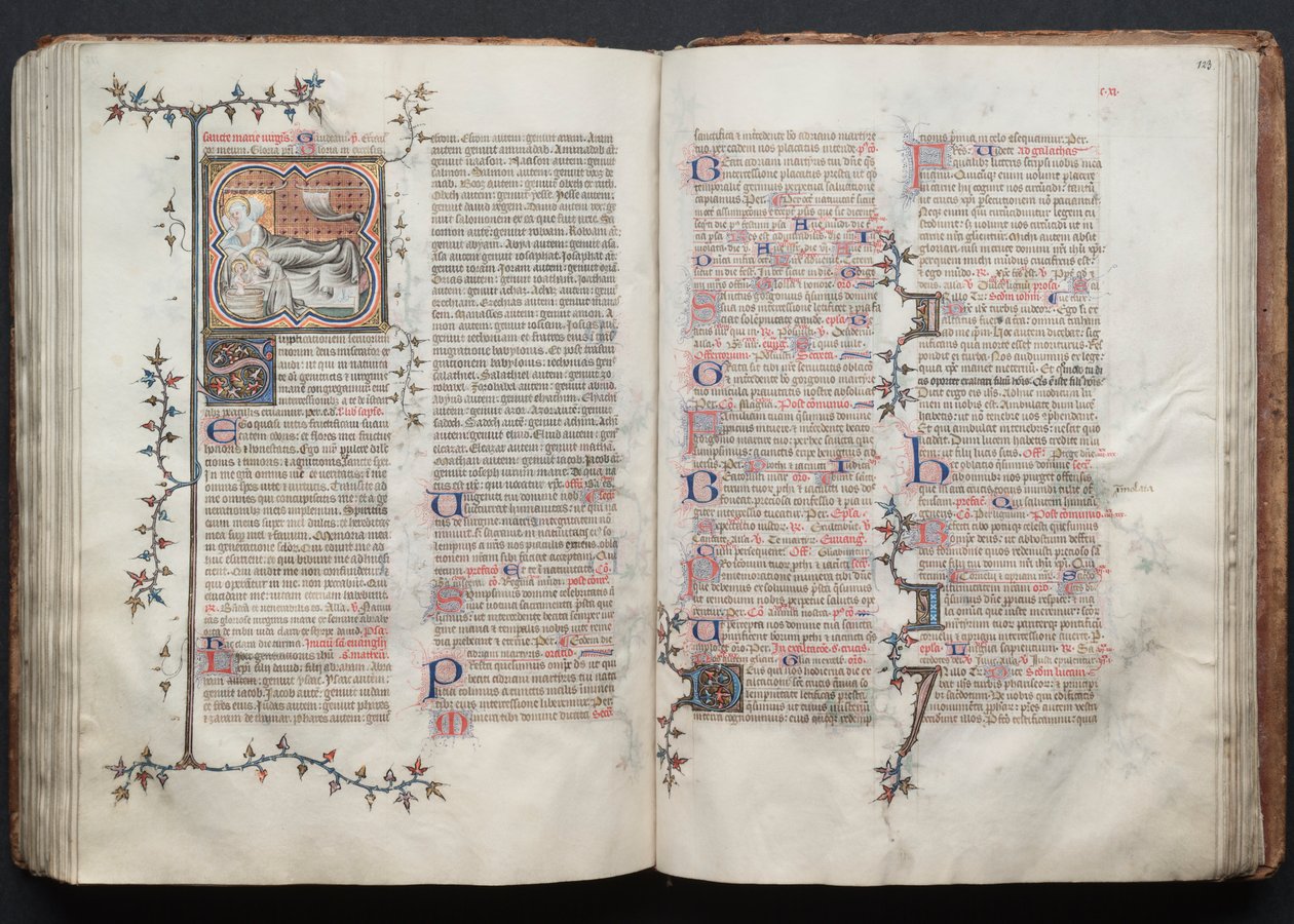 Gothajský misál: Fol. 123r, Text, c. 1375. od Master of the Boqueteaux