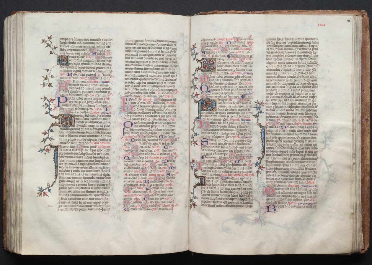 Gothajský misál: Fol. 125v, text, c. 1375. od Master of the Boqueteaux