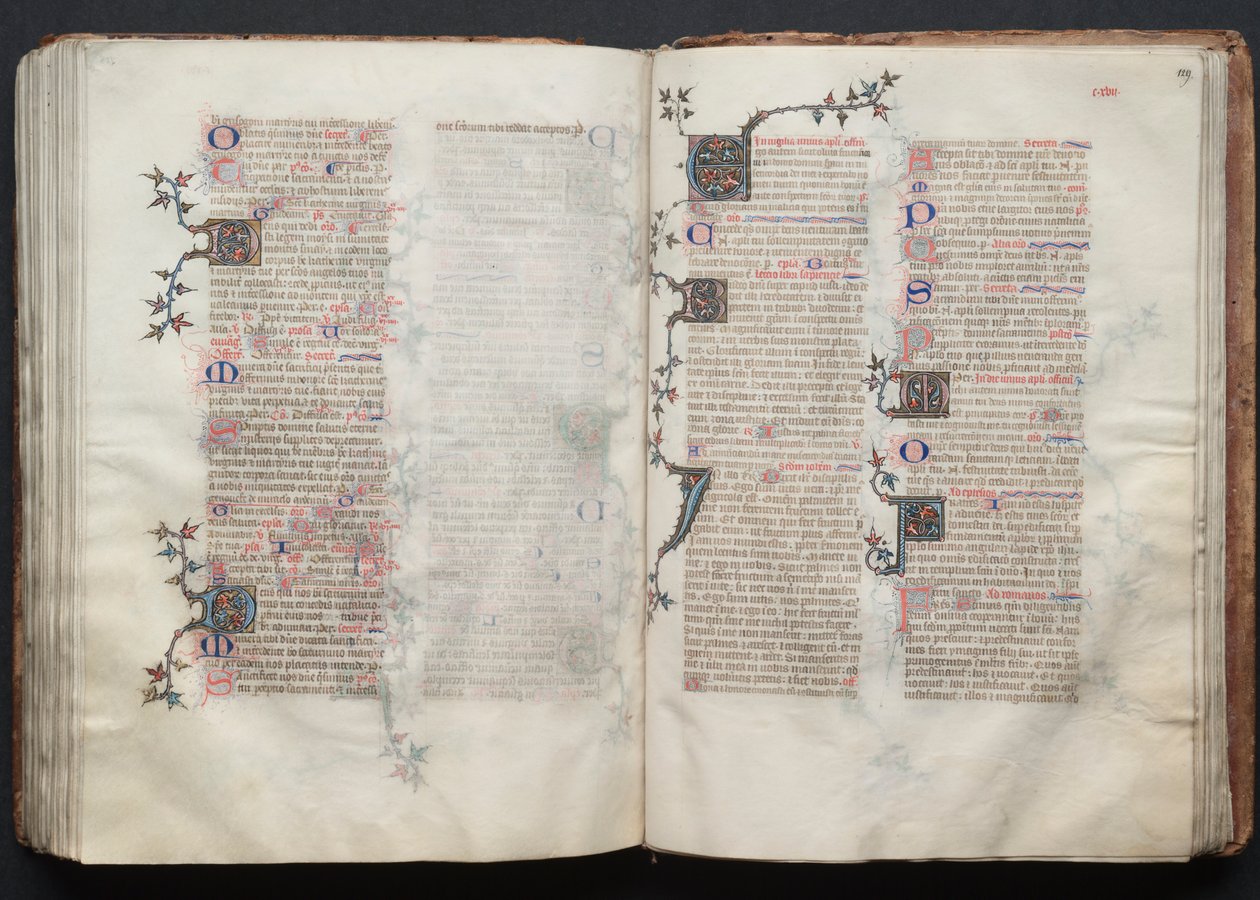 Gothajský misál: Fol. 128v, Text, c. 1375. od Master of the Boqueteaux