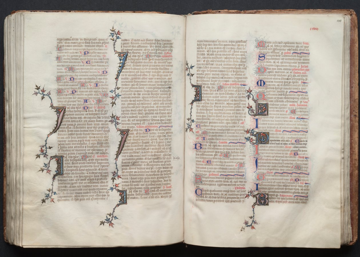 Gothajský misál: Fol. 129v, Text, c. 1375. od Master of the Boqueteaux