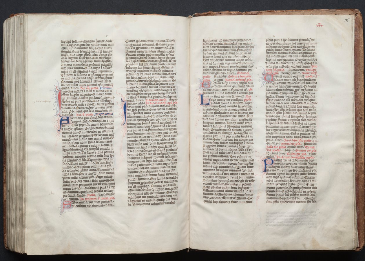 Gothajský misál: Fol. 155v, Text, c. 1375. od Master of the Boqueteaux