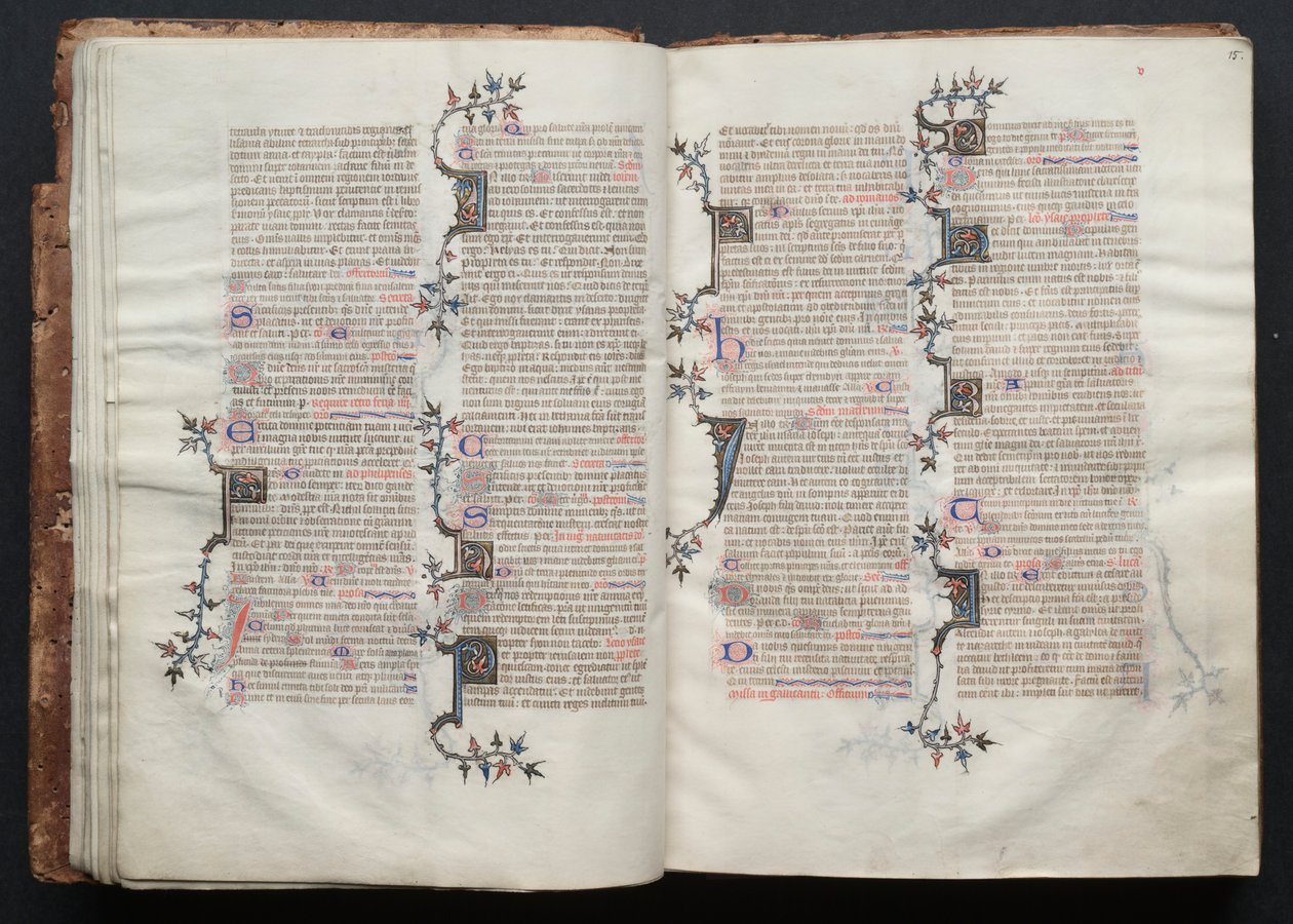 Gothajský misál: Fol. 15r, Text , c. 1375. od Master of the Boqueteaux
