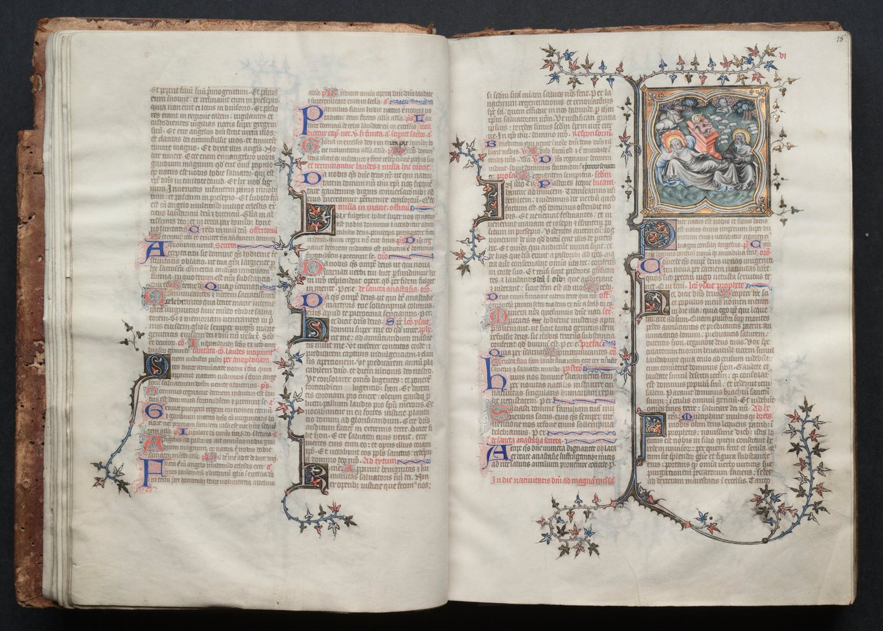 Gothajský misál: Fol. 15v, text, c. 1375. od Master of the Boqueteaux
