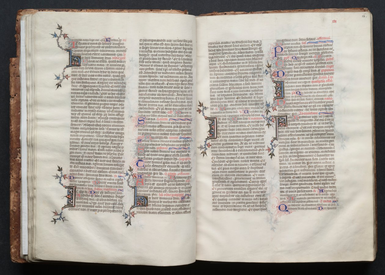 Gothajský misál: Fol. 25v, text, c. 1375. od Master of the Boqueteaux