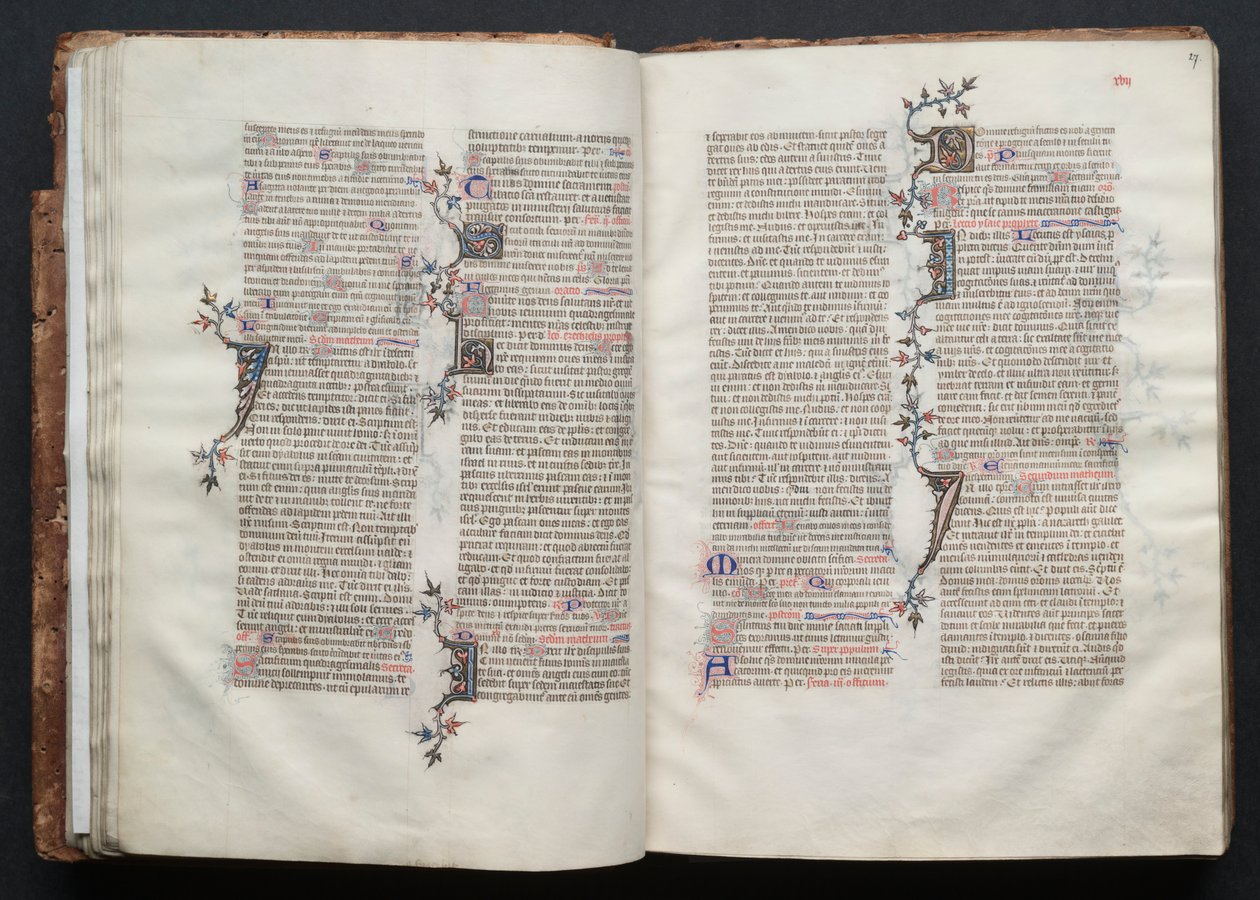 Gothajský misál: Fol. 26v, text, c. 1375. od Master of the Boqueteaux